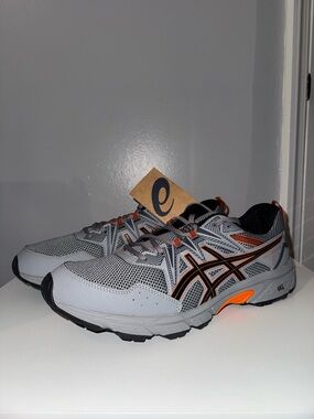 Asics Gray, Black & Orange Men's Athletic Running Shoes